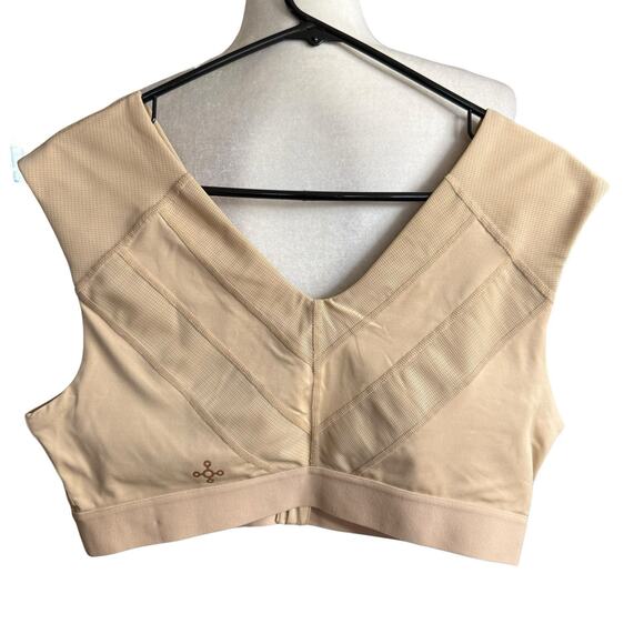 Tommie Copper Women's Shoulder Support Compression Bra Front Zipper 2XL Nude - Picture 3 of 9